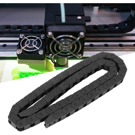 Chaîne porte-câble en nylon noir R18 de 1 mètre pour imprimante 3D et machine CNC, 10 x 10 mm (1/5)