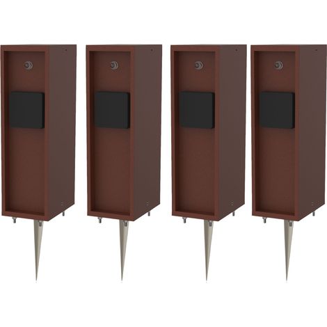 4x Novatool Gartensteckdose 4x Steckdosenverteiler 3-fach Braun mit Erdspieß Steckdosenleiste, Montageplatte, Dübel und Schrauben, Erdspieß (1/5)