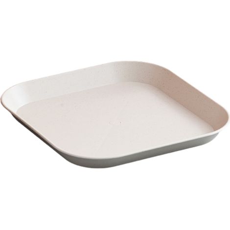 1 assiette plate carrée en paille de blé, beige, 15 x 15 x 1,5 cm, pour fruits et sauces (1/5)