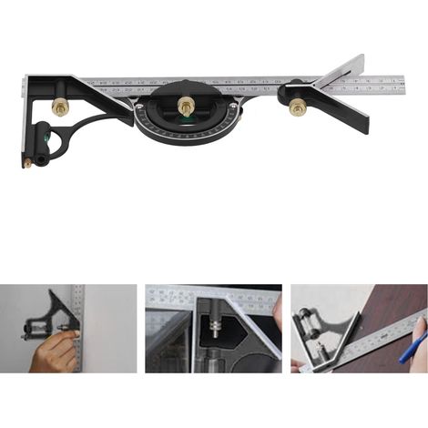 3-in-1 Kombinationswinkel, Winkelmesser, hochpräziser Winkelmesser für die Holzbearbeitung (1/5)