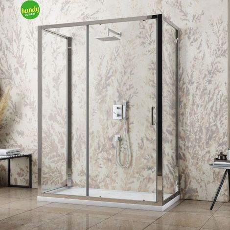 Porta scorrevole box doccia Nilo Silqua by Mobo trasparente spess. 6mm h 195 x 106/110 cm