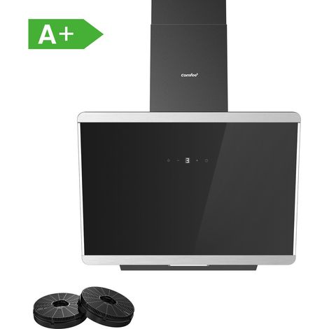 Comfee – Hotte aspirante inclinée 60cm 420m³/h A+ – Moteur BLDC silencieux – 3 vitesses – 2 filtres à charbon – Évacuation et recyclage