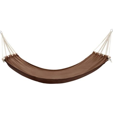 Hamac avec barre - FAFEICY - 40808 - Surface 210x150 cm - Marron - Charge 150 kg (1/3)