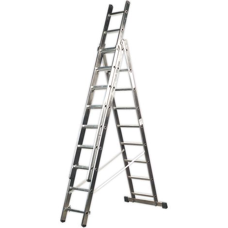 Sealey ACL3 Extension Combination Ladder 3 x 9 Aluminium - EN 131