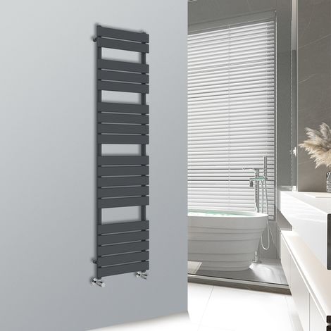WarmeHaus Flat Panel Anthracite Bathroom Heated Towel Rail Ladder Radiator Warmer 1800x450mm