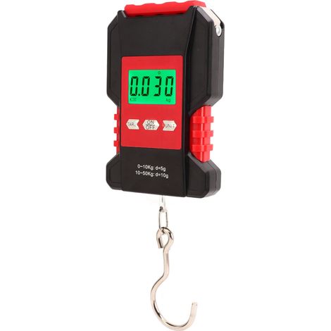 Balance suspendue numérique étanche affichage acier inoxydable pèse-poisson portable crochet en S 0-50 kg (1/5)