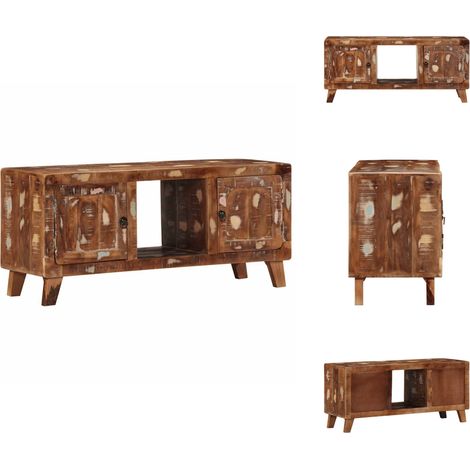 Meuble TV 105x46x32 cm Bois massif de récupération - Meuble TV - Meubles TV - Support TV - Banc TV (1/5)