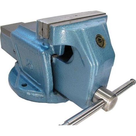 Bison 1250-80, tornillo de banco fijo, acero, azul (1/3)