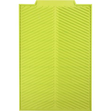 Tapis d'égouttage en silicone pour plan de travail de cuisine, lavable au lave-vaisselle, réutilisable (vert, petit) (1/5)