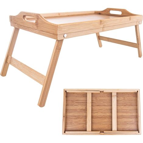 Table de petit dejeuner pliante en bambou