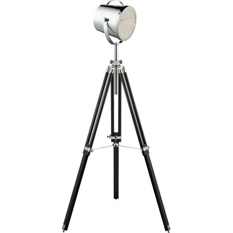 Lampadaire Cinéma  Discus 1x60W E27 Chrome Noir (1/3)