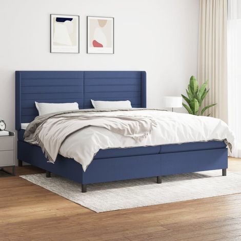 Boxspringbett mit Matratze Blau 200x200 cm Stoff vidaXL (1/5)