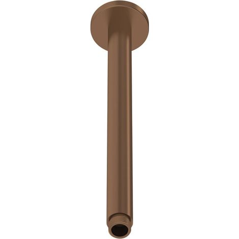 Nuie Round Ceiling Mounted Shower Arm 300mm Length - Brushed Bronze (1/2)