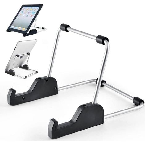Supporto regolabile in alluminio per tablet – Antiscivolo – Adatto per iPad, Samsung, Kindle Fire e per scattare foto – Compatibile con tablet da 7 pollici in su. (1/4)