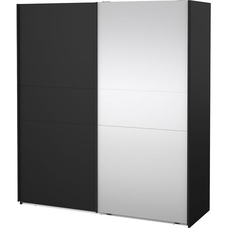 Como Schiebetürenschrank 2 Türen 180x200cm matt schwarz. (1/5)