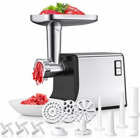 Electric Meat Grinder with Grids, Blades and Sausage Tips, Multifunctional Home Mincer (1/5)