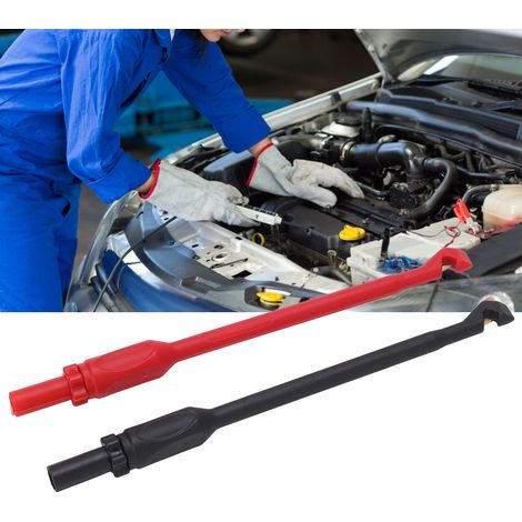 Lange, nicht eindringende Prüfspitzen (rot und schwarz), erhältlich im Set (J.30036). Prüfspitzen für Multimeter, Prüfspitzen für die Kfz-Reparatur, zerstörungsfreie Prüfspitzen, 4-mm-Stecker. (1/5)