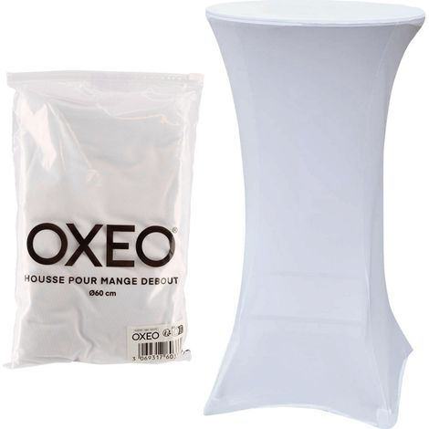 Housse mange debout 60cm blanc - House de protection table haute de bar - Pour diamètre de table 60cm - couleur blanc (1/5)