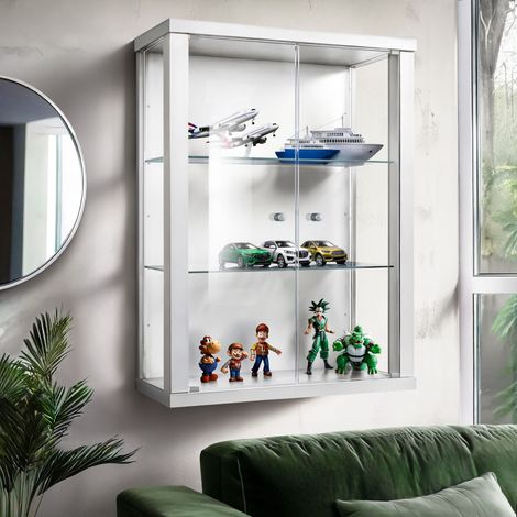 K-Möbel Vitrine Murale Blanc 80x60x25cm 2 Tablettes ESG Made in Germany