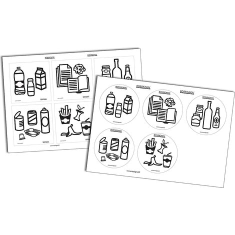 Lot de 2 planches autocollantes pour tri sélectif Collec