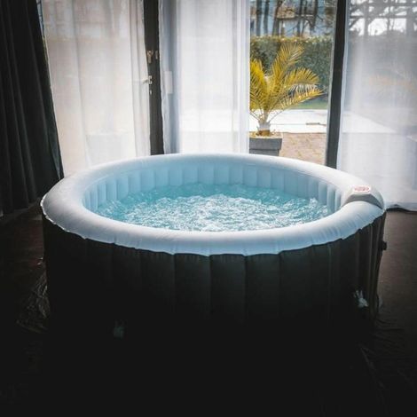 SunSpa Aufblasbares Spa Schwarz für 4 Personen 130 Mikro-Düsen