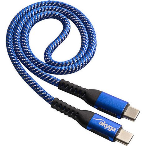 Cable USB-C trenzado Akyga AK-USB-36, 100 W, E-Mark PD QC, 0,5 m, 480 Mb/s (1/3)