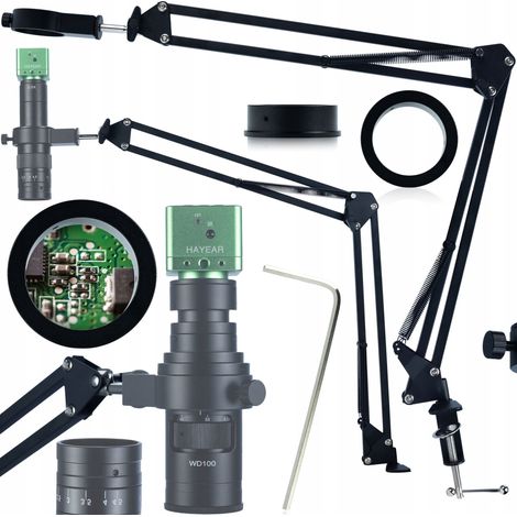Brazo articulado para microscopio M42 50 mm Para ODM-100X 100x Planets PRO Aluminio ajustable Servicio de PCB Soldadura Inspecci贸n electr贸nica
