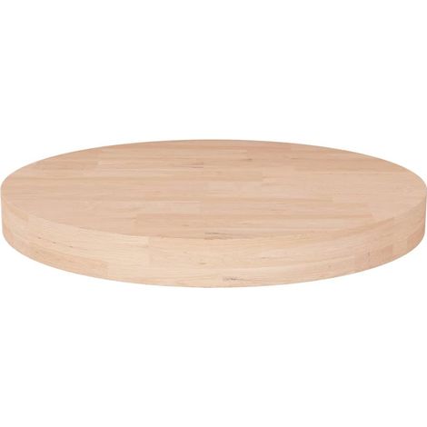 Piano Tavolo Rotondo Ø40x4 cm Massello di Rovere Non Trattato vidaXL (1/4)