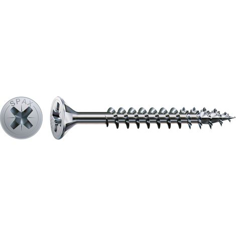 SPAX Universalschraube, 4 x 60 mm, 100 Stück, Vollgewinde, Senkkopf, Kreuzschlitz Z2, 4CUT, WIROX - 1081010400603