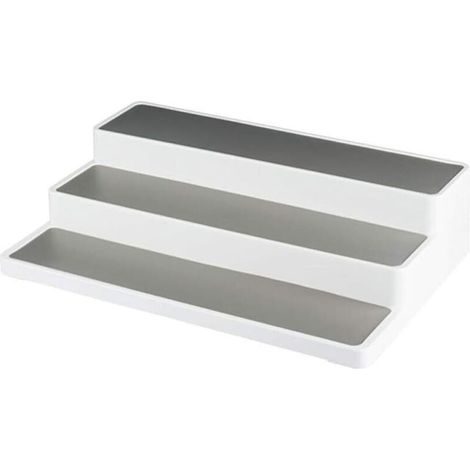 Organisateur de Placard/étagère de Cuisine antidérapant à 3 Niveaux,Organisateur de Rangement à Plusieurs Niveaux Extensible,Organisateur de Maquillage, étagère à Pots à épices- (1/5)