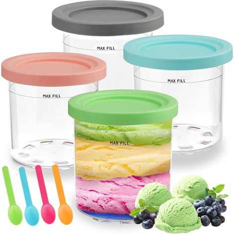 4 Inhalte Cremiges Ausgießen mit der Ninja-Kompatibilität NC301 NC300 NC299, Spülbecken, Anti-Fuites mit 4 Deckeln und Küchenutensilien inklusive (1/5)