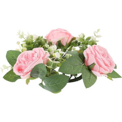 Couronne de bougies artificielles roses (5 pièces) pour mariage (1/5)