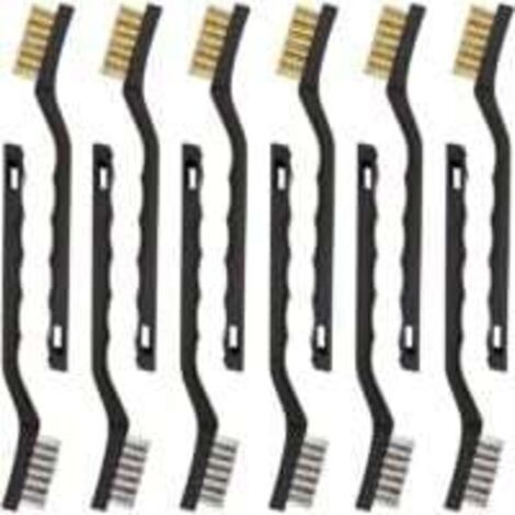 QORVA-Lot de 12 Mini Brosses Métalliques en Acier Inoxydable Brosse pour Nettoyage en Laiton pour Nettoyer Frottement et Rouille des Scories de Soudage (1/5)