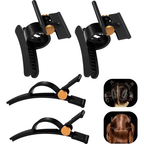 Set mit 4 vergoldeten Haarspangen für Dyson Airwrap Haartrockner, 2 breite Haarspangen und 2 rutschfeste Griffe (1/5)