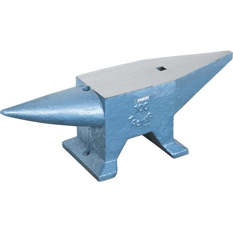 Fervi – Enclume de forgeron en acier 100 kg – Construction robuste – Trou rond et carré pour poinçonnage et pliage – Dimensions 230x240mm (1/2)