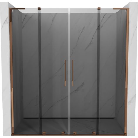Mexen Velar L Duo porta doccia scorrevole 170 cm, grafite, oro rosa - 871-170-003-42-60 (1/5)