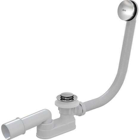 Alcadrain Badewanne Ab- und Überlaufgarnitur CLICK/CLACK, Kleiner Stopfen, Metall chrom 57 cm