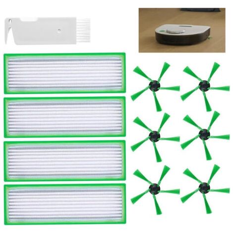 royaluxe-Kit d'accessoires 11 pièces pour aspirateur robot Vorwerk VR200 VR300 – 4 filtres HEPA – 6 brosses latérales – Brosse de nettoyage efficace (1/5)