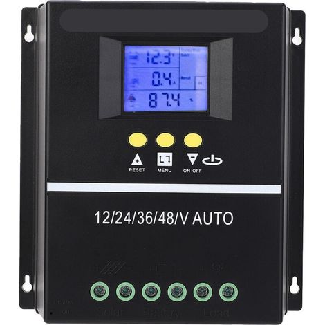 Contrôleur de charge solaire 12V 24V 36V 48V Batterie photovoltaïque Régulateur de panneau MPPT auto-adapté Système d'alimentation domestique 80A,