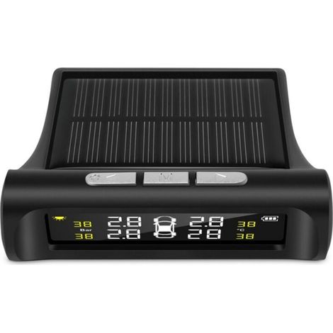 Solar Système de Surveillance D'Alarme Pression Pneu Voiture Tpms 4 Avertissement Externe Automatique Température (1/4)