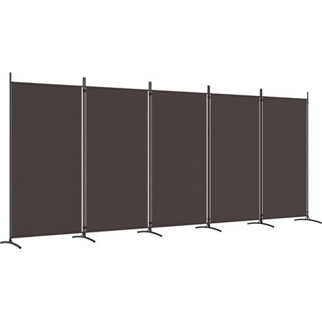 Cloison de séparation 5 panneaux Marron 433x180 cm Tissu (1/5)