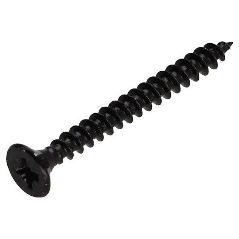 VBA Vis bois agglo Tête fraisée TF Pozi N°2 5X35 Filetage total Acier zingué noir-1 pièce