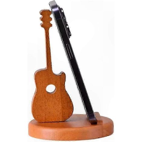 Kreativer Handyhalter aus Holz für Gitarre, 15 x 10 cm, originelles Design für Smartphones (1/4)