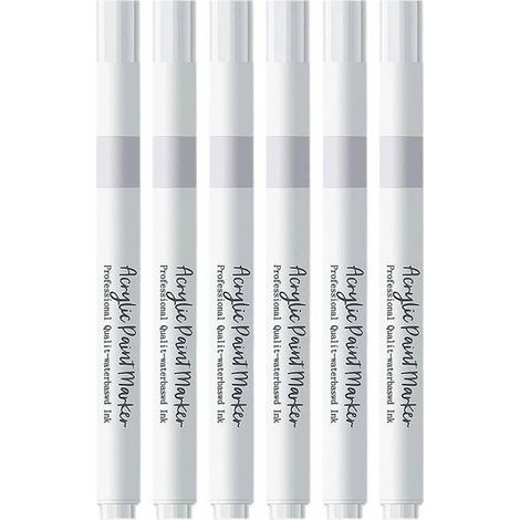 5 Pièces Marqueurs Blancs Permanent , Stylo Blanc ImperméAble et SéChage Rapide , Marqueur Blanc indelebile , pour Bois , Plastique , Pierre , Verre , Cuir , Métal , Toile (1/5)
