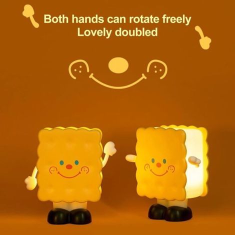 Veilleuse - LED Rechargeable USB - Forme Biscuit - Lumière Réglable - Pour Chambre Enfant - 1 Pièce
