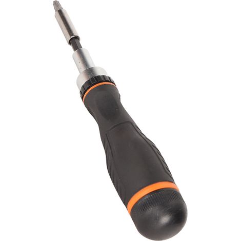 Jeu de tournevis à cliquet réversible, embout cruciforme et fente, dégagement rapide, pour bricolage domestique. (1/5)