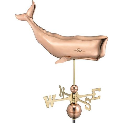 Farmhouse Copper Whale Weathervane - H89 x W64 x L44 cm
