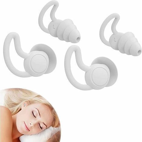 Tappi per le orecchie, tappi per le orecchie antirumore per dormire, 2 paia di tappi auricolari riutilizzabili e impermeabili con anello (1/3)