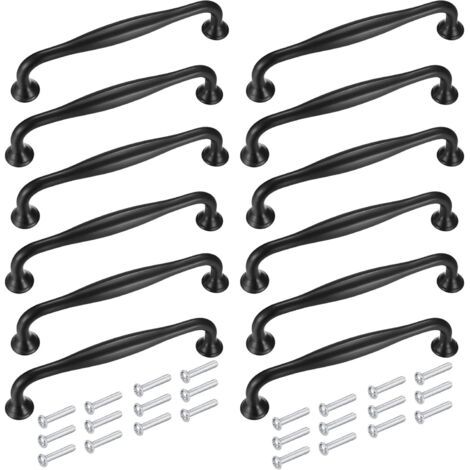 Boutons et poignées de meubles,12 Pièces Poignées de Cuisine 128 mm, Poignées de Porte de Placard, Boutons Poignées Armoire, Poignées en Alliage Aluminium avec Vis-NANOTEH (1/5)