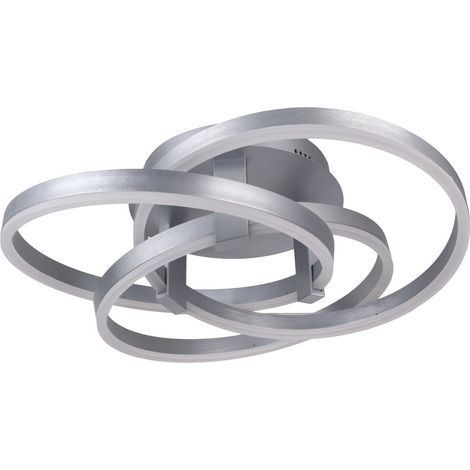 Naeve DIVORA Plafonnier semi-encastré à LED intégré CCT à intensité variable, aluminium, 2 700-6 700 K, télécommande (1/5)